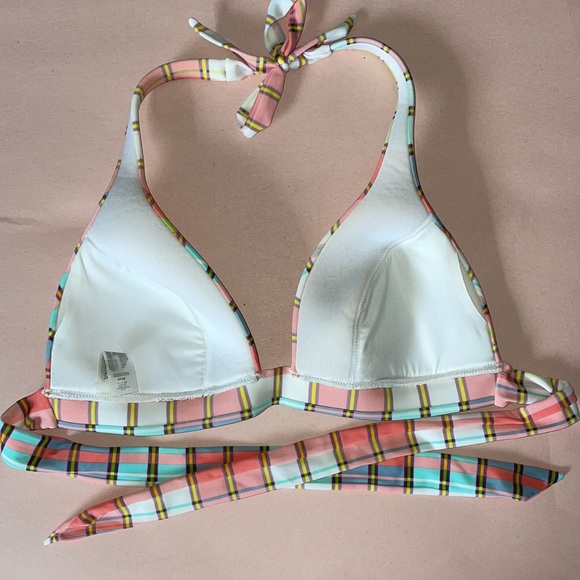 🌺HPx2🍹CUTE!! VS Plaid Halter Bikini Tie-Up Top - Picture 2 of 10